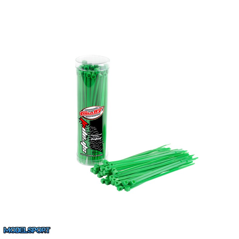 Team Corally - Strap-it - Cable Tie Raps - Green - 2.5x100mm - 50 pcs