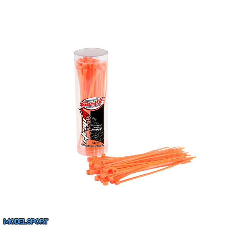 Team Corally - Strap-it - Cable Tie Raps - Orange - 2.5x100mm - 50 pcs