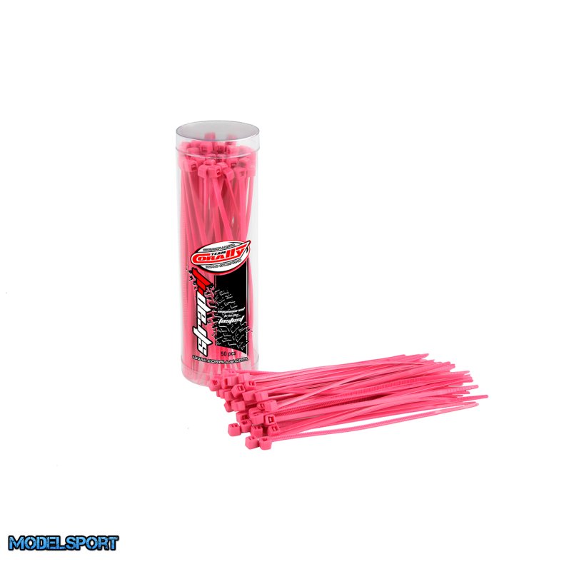 Team Corally - Strap-it - Cable Tie Raps - Pink - 2.5x100mm - 50 pcs