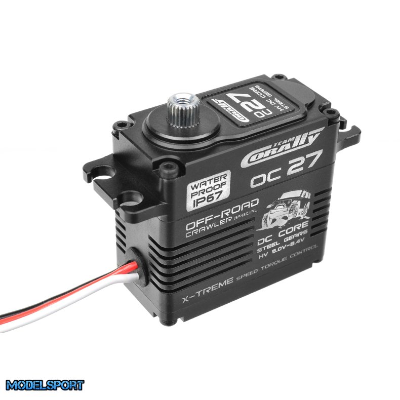 Team Corally - OC-27 HV Digital Servo - 5-8.4V - IP-67 - Core DC Motor - Steel Gear - Ball Beared - Full Alloy Case