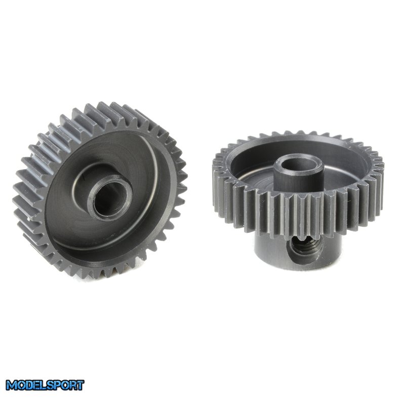 Team Corally - 64 DP Pinion - Short - Hard Anodised AL7075 - 37 Teeth - Shaft Dia. 3.17mm