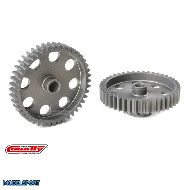 Team Corally - 48 DP Pinion - Short - Hard Anodised AL7075 - 44 Teeth - Shaft Dia. 3.17mm