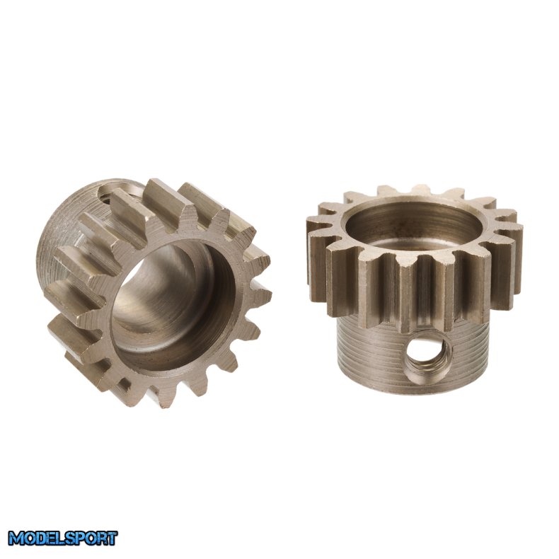 Team Corally - M1.0 Pinion  Short Wide Teeth  Hardened Steel - 16 Teeth - Shaft Dia. 8mm