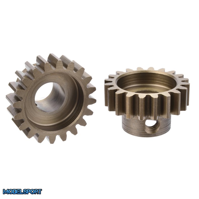 Team Corally - M1.0 Pinion  Short Wide Teeth  Hardened Steel - 20 Teeth - Shaft Dia. 8mm