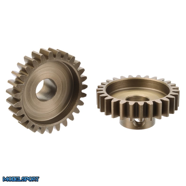 Team Corally - M1.0 Pinion  Short Wide Teeth  Hardened Steel - 27 Teeth - Shaft Dia. 8mm