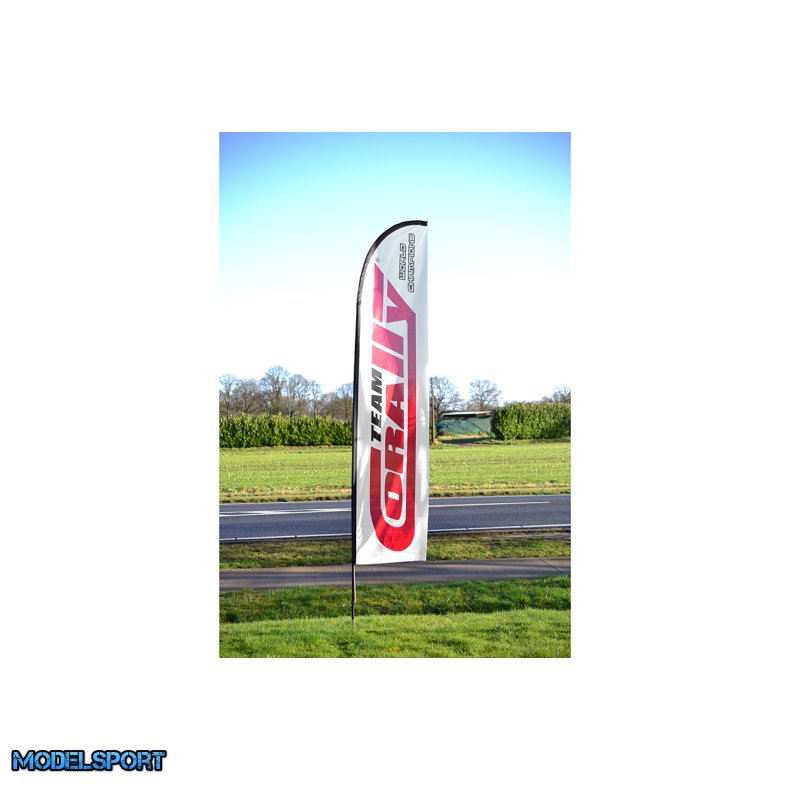 Team Corally - Beachflag - 315x65cm - Ground Plate Incl. - 1 Set