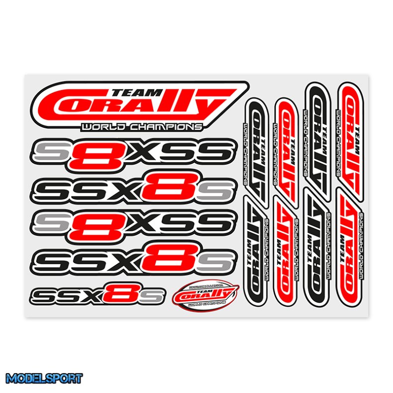 Team Corally - Stickersheet SSX-8-S - Precut - 210x148mm - 1 pc