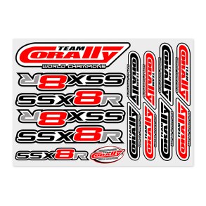 Team Corally - Stickersheet SSX-8-R - Precut - 210x148mm - 1 pc