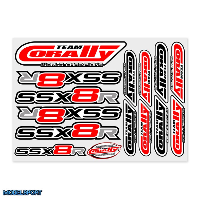 Team Corally - Stickersheet SSX-8-R - Precut - 210x148mm - 1 pc