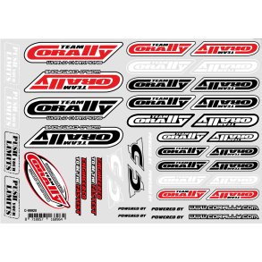 Team Corally - Sponsor Stickersheet CORALLY - Precut - 210x148mm - 1 pc