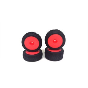 Carisma RC - GT24B MINI PINS RALLY TIRES SET MOUNTED (ORANGE)