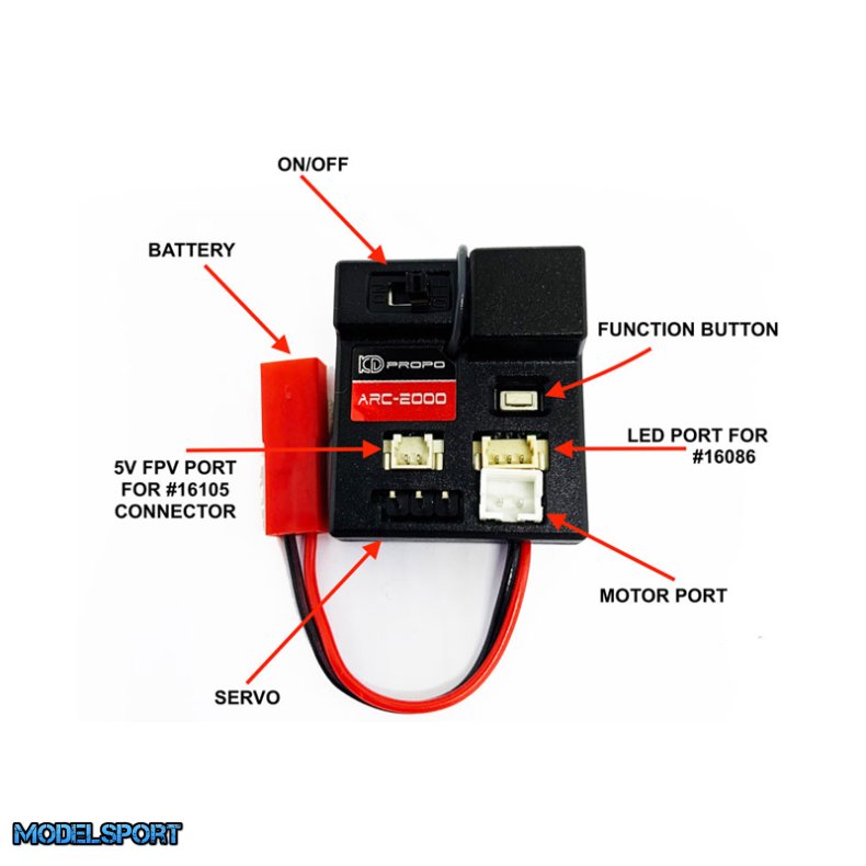 Carisma - MSA-1E KD-PROPO ARR2000 2.4GHZ RX/ESC