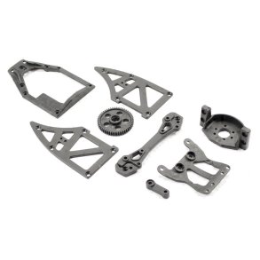 Ishima - Servo Top Plate + Motor Holder +Rear Shock Tower + Side Plates B +Servo Arm + Spur Gear 51T