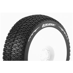 Louise RC - B-MAGLEV - 1-8 Buggy Tire Set - Mounted - Soft - White Wheels - Hex 17mm - L-T3100SW