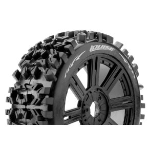 Louise RC - B-PIONEER - 1-8 Buggy Tire Set - Mounted - Soft - Black Spoke Wheels - Hex 17mm - L-T3130SB