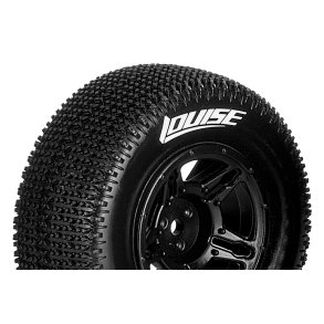 Louise RC - SC-MAGLEV - 1-10 Short Course Tire Set - Mounted - Super Soft - Black Wheels - Losi TEN-SCTE 4X4 - L-T3145VBLA