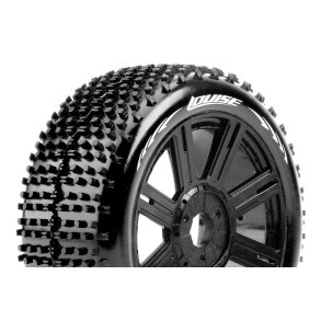 Louise RC - B-HORNET - 1-8 Buggy Tire Set - Mounted - Super Soft - Black Spoke Wheels - Hex 17mm - L-T3150VB
