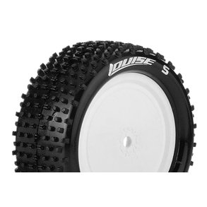 Louise RC - E-HORNET - 1-10 Buggy Tire Set - Mounted - Soft - White Wheels - Hex 12mm - 4WD - Front - L-T3170SWKF