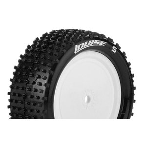 Louise RC - E-HORNET - 1-10 Buggy Tire Set - Mounted - Super Soft - White Wheels - Hex 12mm - 4WD - Front - L-T3170VWKF