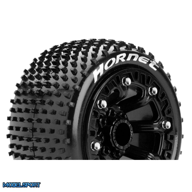 Louise RC - ST-HORNET - 1-16 Truck Tire Set - Mounted - Sport - Black 2.2 Wheels - Hex 12mm - L-T3172SB