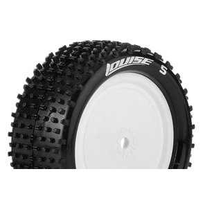 Louise RC - E-HORNET - 1-10 Buggy Tire Set - Mounted - Super Soft - White Wheels - Hex 12mm - 4WD - Rear - L-T3172VWKR
