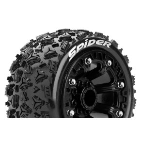 Louise RC - ST-SPIDER - 1-16 Truck Tire Set - Mounted - Sport - Black 2.2 Wheels - Hex 12mm - L-T3200SB