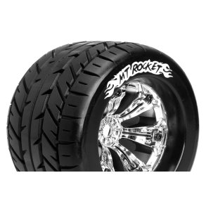 Louise RC - MT-ROCKET - 1-8 Monster Truck Tire Set - Mounted - Sport - Felgen 3.8 Chrom - 1/2-Offset - Hex 17mm - L-T3217CH