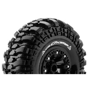 Louise RC - CR-CHAMP - 1-10 Crawler Tire Set - Mounted - Super Soft - Black 2.2 Wheels - Hex 12mm - L-T3236VB