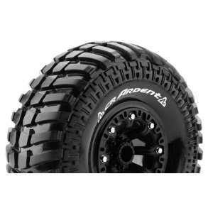Louise RC - CR-ARDENT - 1-10 Crawler Tire Set - Mounted - Super Soft - Black 2.2 Wheels - Hex 12mm - L-T3237VB