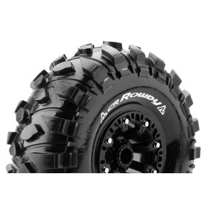 Louise RC - CR-ROWDY - 1-10 Crawler Tire Set - Mounted - Super Soft - Black 2.2 Wheels - Hex 12mm - L-T3238VB