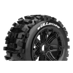 Louise RC - B-ULLDOZE - 1-5 Buggy Tire Set - Mounted - Sport - Black Bead-Lock Wheels - Hex 24mm - Rear - L-T3244B