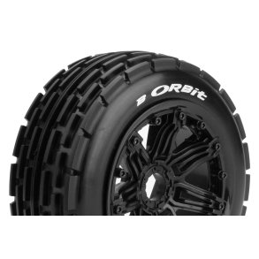 Louise RC - B-ORBIT - 1-5 Buggy Tire Set - Mounted - Sport - Black Bead-Lock Wheels - Hex 24mm - Front - L-T3265B