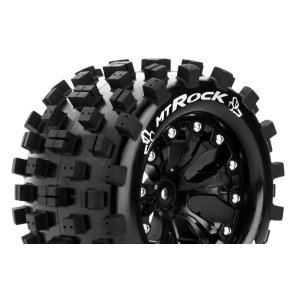 Louise RC - MT-ROCK - 1-10 Monster Truck Tire Set - Mounted - Sport - Black 2.8 Wheels - 1/2-Offset - Hex 12mm - L-T3275SBH