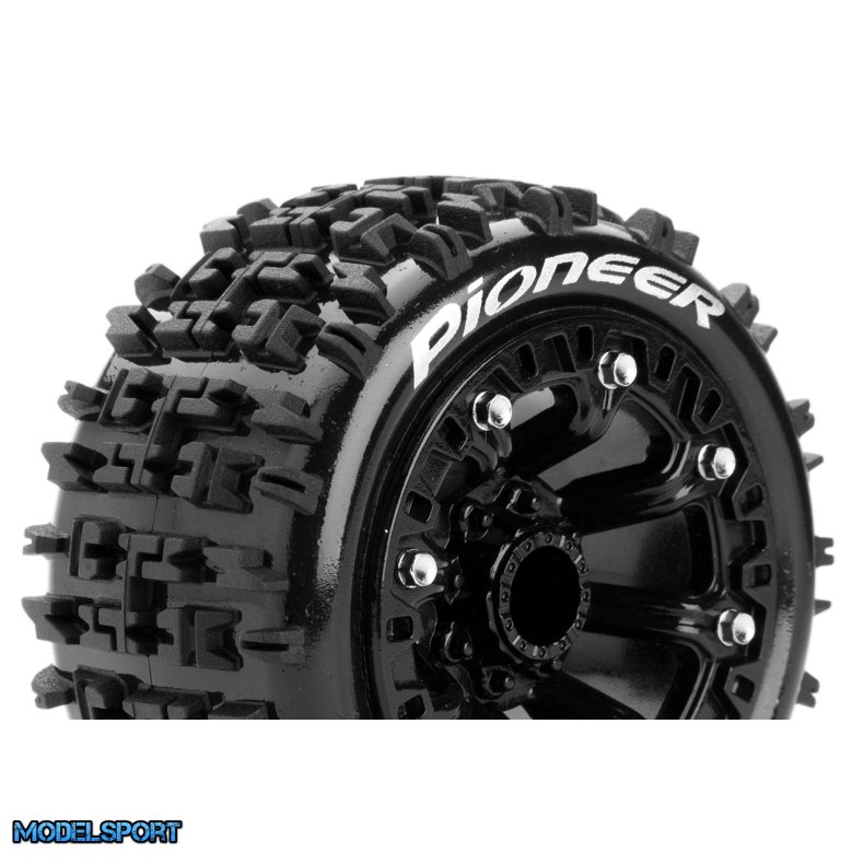 Louise RC - ST-PIONEER - 1-16 Truck Tire Set - Mounted - Sport - Black 2.2 Wheels - L-T3278SB