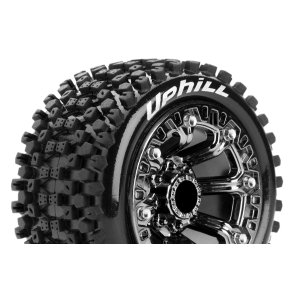 Louise RC - ST-UPHILL - 1-16 Truck Tire Set - Mounted - Sport - Black Chrome 2.2 Wheels - L-T3279SBC