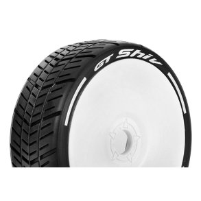Louise RC - MFT - GT-SHIV - 1-8 Buggy Tire Set - Mounted - Soft - White Wheels - Hex 17mm - L-T3284SW