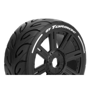 Louise RC - MFT - GT-TARMAC - 1-8 Buggy Tire Set - Mounted - Soft - Black Spoke Wheels - Hex 17mm - L-T3285SB