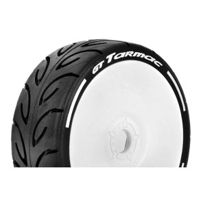 Louise RC - MFT - GT-TARMAC - 1-8 Buggy Tire Set - Mounted - Super Soft - White Wheels - Hex 17mm - L-T3285VW