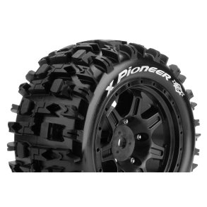 Louise RC - MFT - X-PIONEER - Tire Set for X-Maxx - Mounted - Sport - Black Wheels - Hex 24mm - L-T3296B