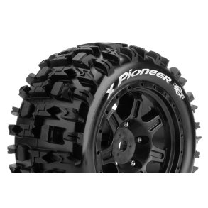 Louise RC - MFT - X-PIONEER - KRATON 8S Serie Tire Set - Mounted - Sport - Black Wheels - Hex 24mm - L-T3296BM