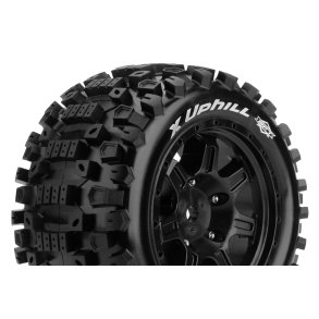 Louise RC - MFT - X-UPHILL - Tire Set for X-Maxx - Mounted - Sport - Black Wheels - Hex 24mm - L-T3297B