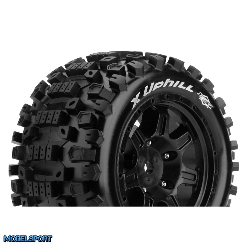 Louise RC - MFT - X-UPHILL - KRATON 8S Serie Tire Set - Mounted - Sport - Black Wheels - Hex 24mm - L-T3297BM