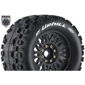 Louise RC - MFT - ST-UPHILL - 1-8 Stadium Truck Tire Set - Mounted - Sport - Black Wheels - Removable 0