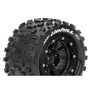 Louise RC - MFT - MT-UPHILL - Tire Set for Maxx - Mounted - Sport - Black 3.8 Bead-Lock Wheels - 1/2-Offset - Hex 17mm - L-T3330SB