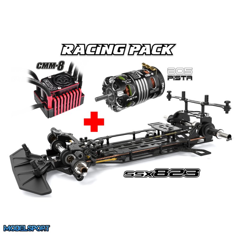 Team Corally - SSX-823 - Racing Pack - Car Kit - CMM-8 Controller - Pista 805 Pan Car 2150KV
