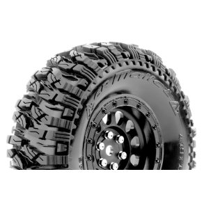 Louise RC - CR-MALLET - Class 1 - 1-10 Crawler Tire Set - Mounted - Super Soft - Black 1.9 Wheels - Hex 12mm - L-T3346VB