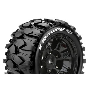 Louise RC - MFT - X-ROWDY - Tire Set for X-Maxx - Mounted - Sport - Black wheels - Hex 24mm - L-T3351B