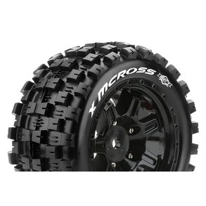 Louise RC - MFT - X-MCROSS - Tire Set for X-Maxx - Mounted - Sport - Black wheels - Hex 24mm - L-T3352B