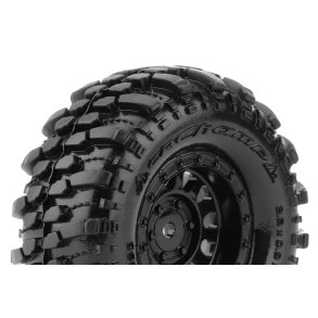 Louise RC - CR-CHAMP - 1-18/1-24 Crawler Tire Set - Mounted - Super Soft - Black 1.0 Wheels - Hex 7mm - L-T3366VB