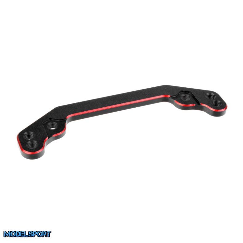 Team Corally - Ackerman Plate - Alu 7075 - Hard Anodized Black/Red - 1 Pc